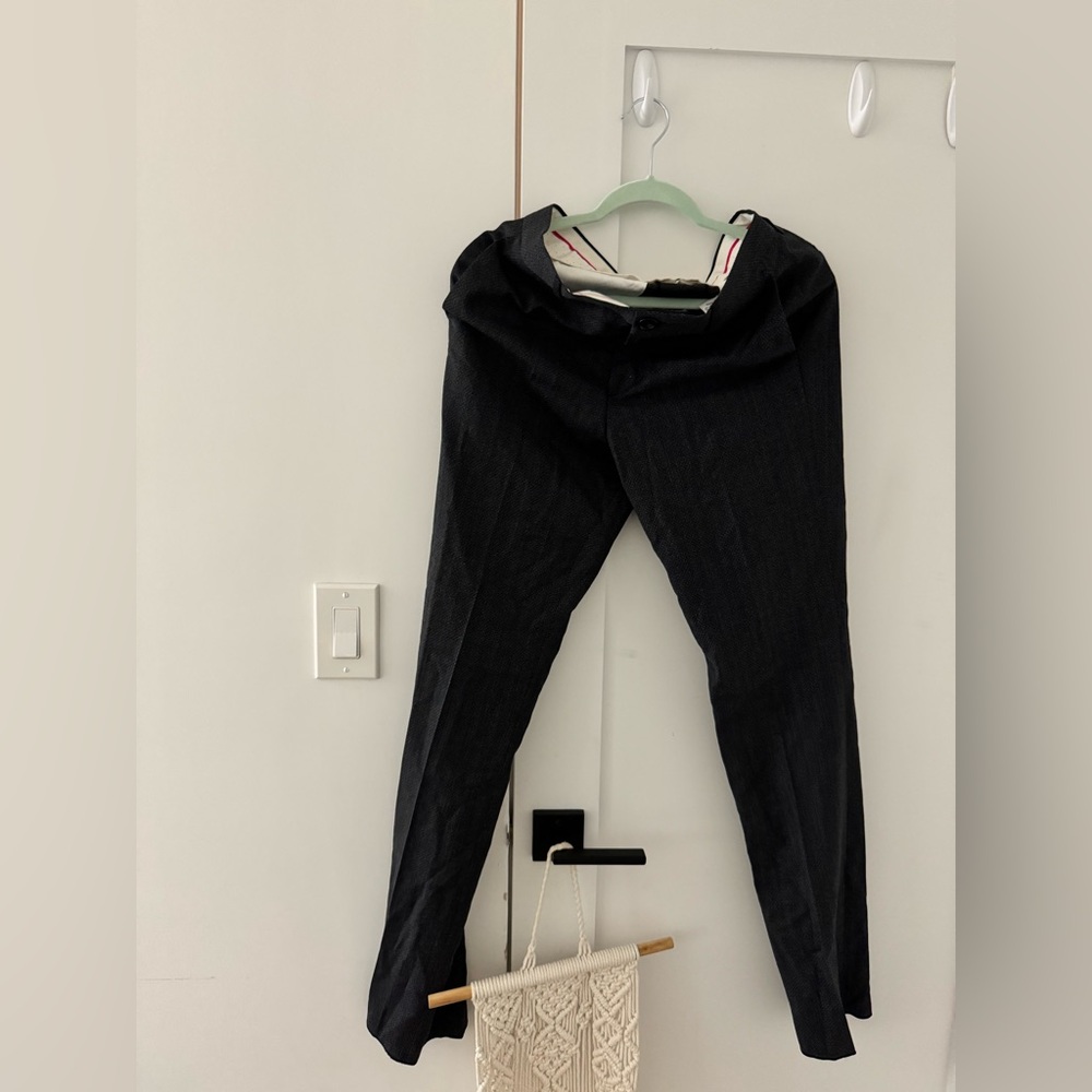 New Paul Smith dark gray checkered 100% wool pants 30